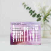 Postale Carte Recette Rétro Aquarelle Outils de cuisine (Debout devant)