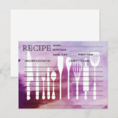 Postale Carte Recette Rétro Aquarelle Outils de cuisine (Devant / Derrière)