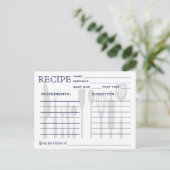 Postale Carte Recette Rétro avec Outils de Cuisine (Debout devant)