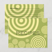 Postale Carte Recette Retro Cercles Vert et Jaune (Devant / Derrière)