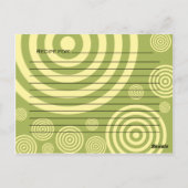 Postale Carte Recette Retro Cercles Vert et Jaune (Dos)