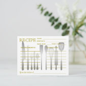 Postale Carte Recette Rétro Colorée Grattée (Debout devant)