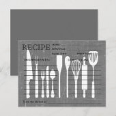 Postale Carte Recette Retro Tableau noir Outils de cuisine (Devant / Derrière)