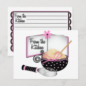 Postale Carte Recette rose et noire (Devant / Derrière)