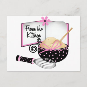 Postale Carte Recette rose et noire