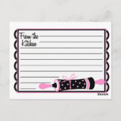 Postale Carte Recette rose et noire (Dos)