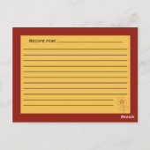 Postale Carte Recette rouille et tan (Dos)
