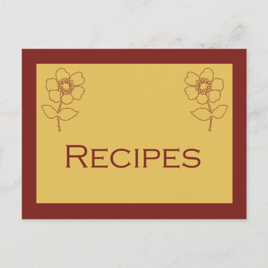 Postale Carte Recette rouille et tan (Devant)