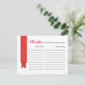Postale Carte Recette Ruban Rouge (Debout devant)