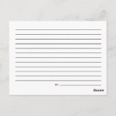 Postale Carte Recette Ruban Rouge (Dos)