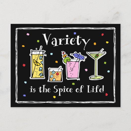 Postale Carte Recette Variété Cocktail (Devant)
