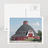 Postale Carte Red ROUND BARN (Devant / Derrière)