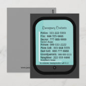 Postale Carte Réfrigérateur Contacts d'urgence (Devant / Derrière)