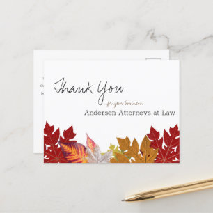 Postale Carte Remerciements Automne - Clients Affaires
