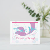 Postale Carte Remerciements Baby shower Mermaid (Debout devant)