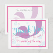 Postale Carte Remerciements Baby shower Mermaid (Devant / Derrière)
