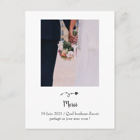 Postale Carte remerciements mariage (Devant)