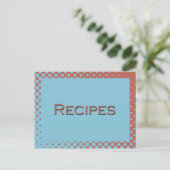 Postale Carte Retro Aqua et Recette Rose (Debout devant)