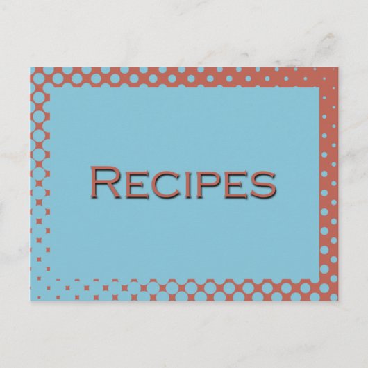 Postale Carte Retro Aqua et Recette Rose (Devant)