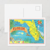 Postale Carte rétro de Floride  (Devant / Derrière)