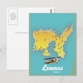 Postale Carte rétro de Lemnos Grèce (Devant / Derrière)