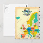 Postale Carte Rétro De L'Europe. (Devant / Derrière)