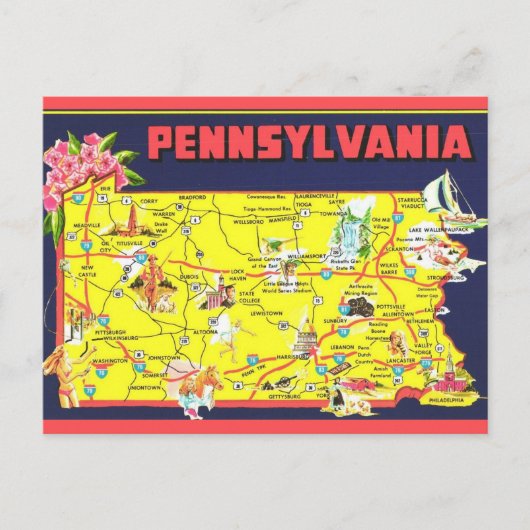Postale Carte Rétro de Pennsylvanie  (Devant)