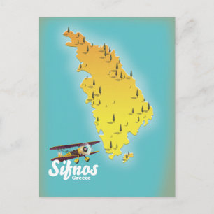 Postale Carte rétro de Sifnos Grèce