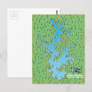 Postale Carte rétro du lac Norman Caroline du Sud