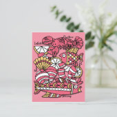 Postale Carte Retro Seafood Recette (Debout devant)