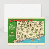 Postale Carte Rétro Vintage du Connecticut (Devant / Derrière)