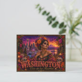 Postale Carte Rétro Washington Jour des Morts (Debout devant)