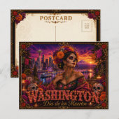 Postale Carte Rétro Washington Jour des Morts (Devant / Derrière)