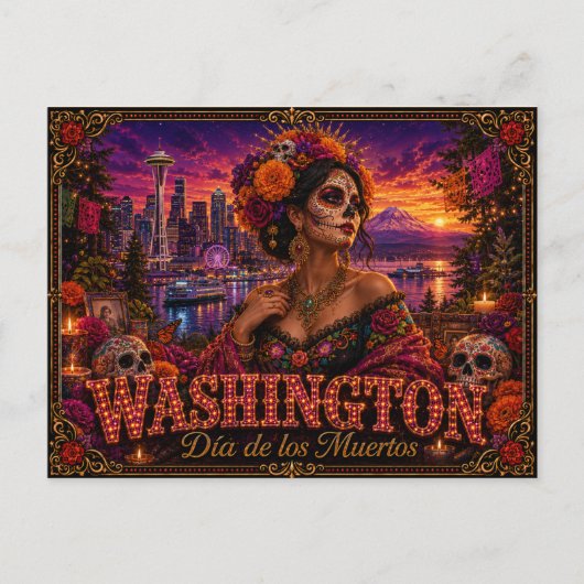 Postale Carte Rétro Washington Jour des Morts (Devant)