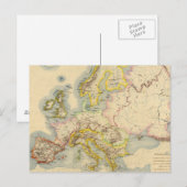 Postale Carte rographique de l'Europe (Devant / Derrière)