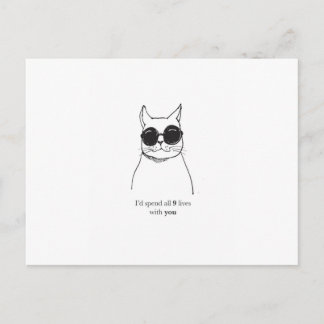 Postale Carte romantique à main dessinée