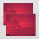 Postale Carte Romantique Valentine (Devant / Derrière)