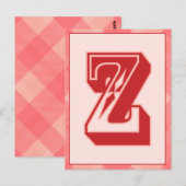 Postale Carte rose de bannière de typographie de la lettre (Devant / Derrière)