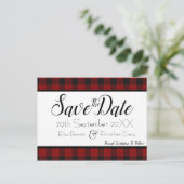 Postale Carte rouge et noire Enregistrer la date (Debout devant)