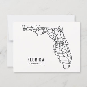 Postale Carte routière de l'État de Floride aux États-Unis
