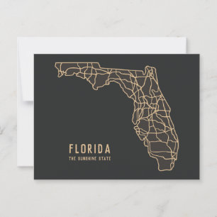 Postale Carte routière de l'État de Floride aux États-Unis