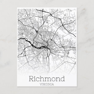 Postale Carte routière de Richmond Virginia