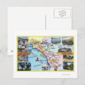 Postale Carte routière des autoroutes romantiques de l'CA (Devant / Derrière)