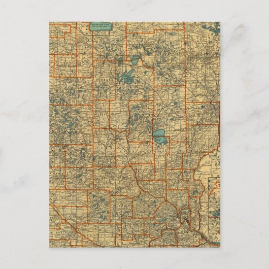Postale Carte routière du Minnesota (Devant)