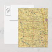 Postale Carte routière N & S Dakota (Devant / Derrière)