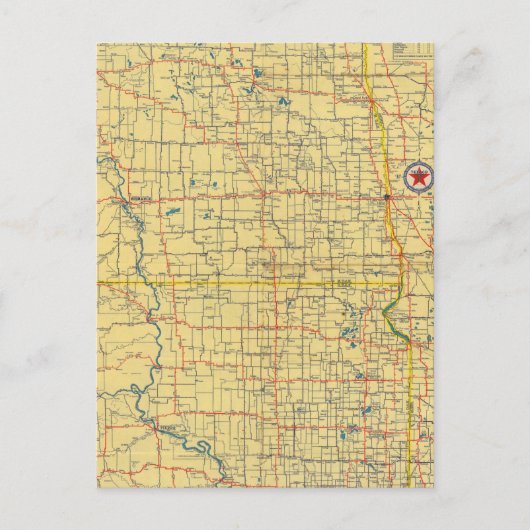 Postale Carte routière N & S Dakota (Devant)