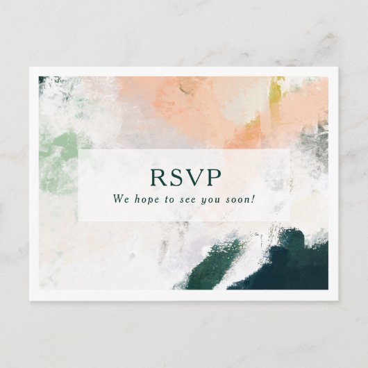 Postale Carte RSVP Abstraite colorée (Devant)