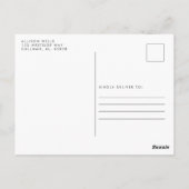 Postale Carte RSVP cadre or floral (Dos)