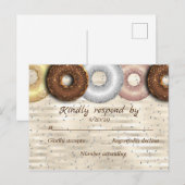 Postale Carte RSVP de mariage Donut (Devant / Derrière)