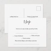 Postale Carte RSVP de mariage simple et moderne (Devant / Derrière)